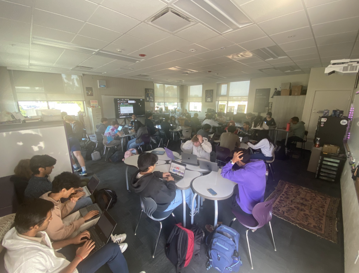 The class was busy learning how to implement the best way to proof their model, making sure their AI could work to perfection. (Photo courtesy of Vivaan Vora)